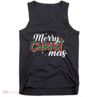 Plaid Merry Christmas Christ Tank Top thumb 0