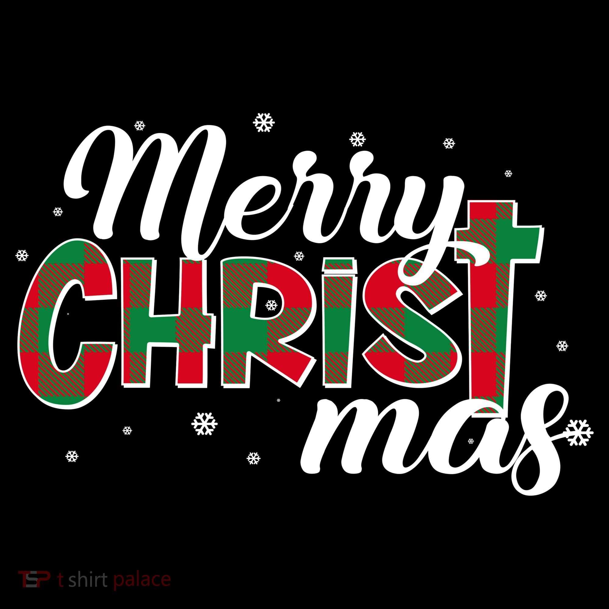 Plaid Merry Christmas Christ Women's T-Shirt
