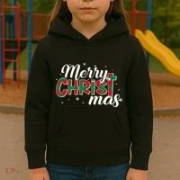 Plaid Merry Christmas Christ Kids Hoodie thumb 3
