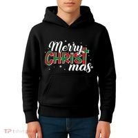 Plaid Merry Christmas Christ Kids Hoodie thumb 4