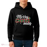 Plaid Merry Christmas Christ Kids Hoodie thumb 4