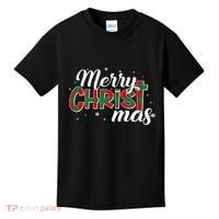 Plaid Merry Christmas Christ Kids T-Shirt thumb 0
