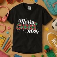 Plaid Merry Christmas Christ Kids T-Shirt thumb 3
