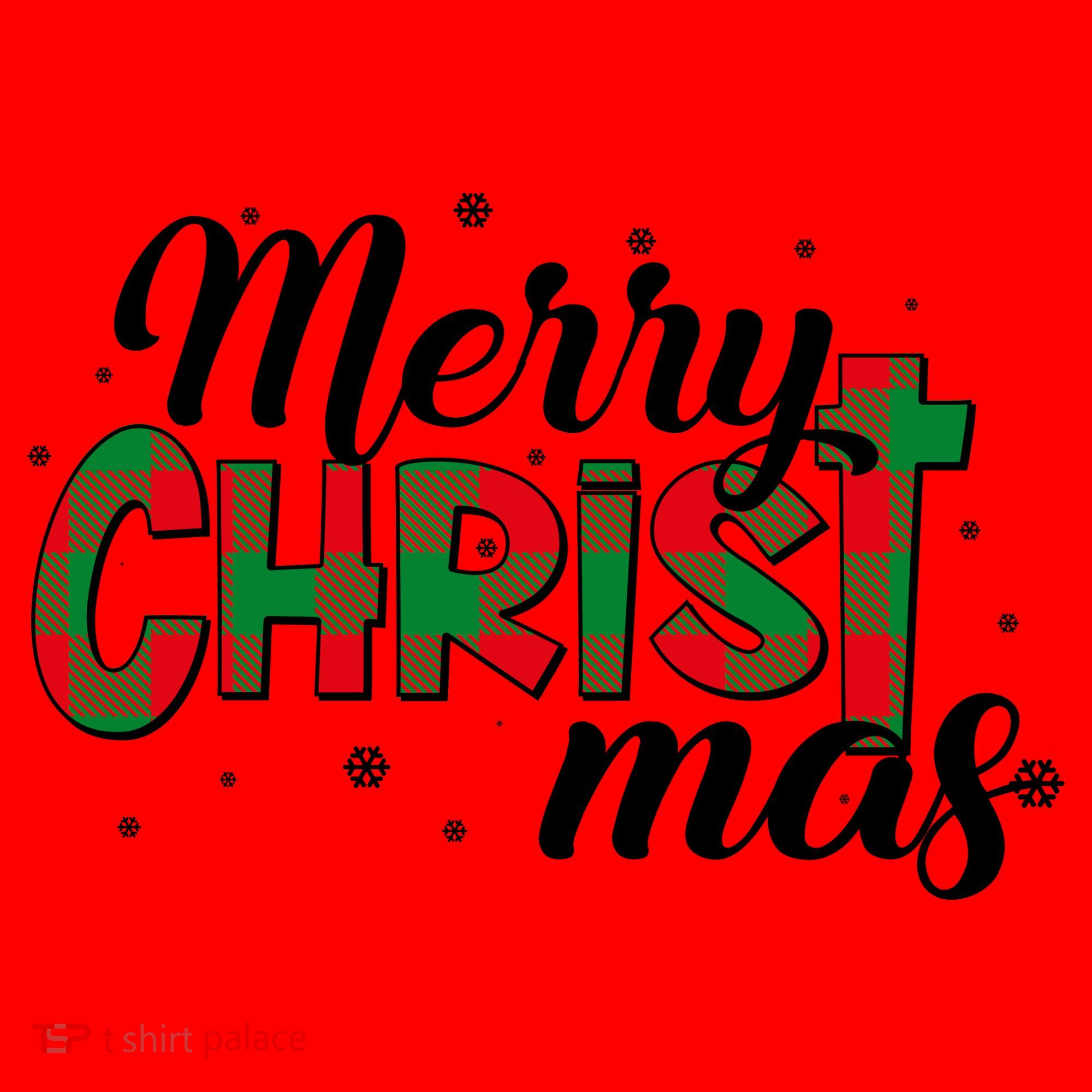 Plaid Merry Christmas Christ Santa Hat