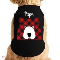 Plaid Pattern Papa Bear Doggie Tank thumb 0