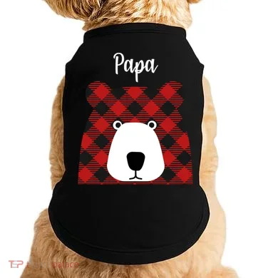 Plaid Pattern Papa Bear Doggie Tank