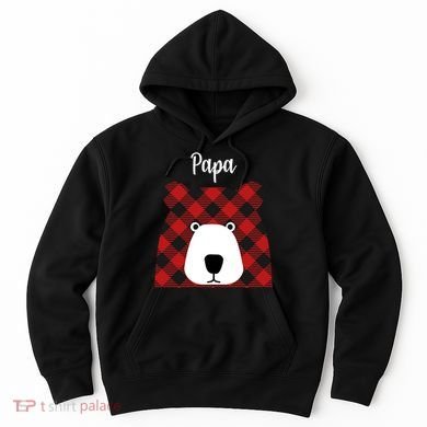 Plaid Pattern Papa Bear Hoodie