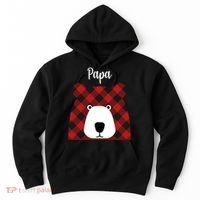 Plaid Pattern Papa Bear Hoodie thumb 0