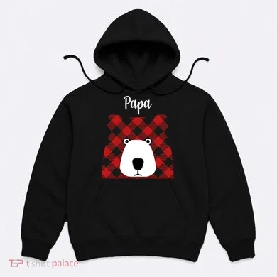 Plaid Pattern Papa Bear Hoodie