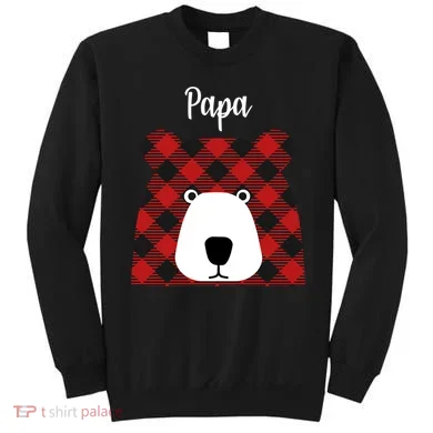 Plaid Pattern Papa Bear Sweatshirt