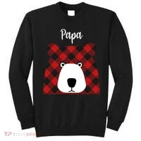 Plaid Pattern Papa Bear Sweatshirt thumb 0