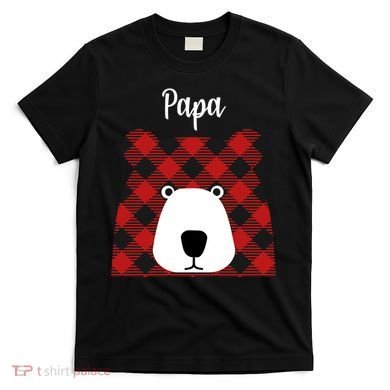 Plaid Pattern Papa Bear T-Shirt