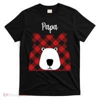 Plaid Pattern Papa Bear T-Shirt thumb 0