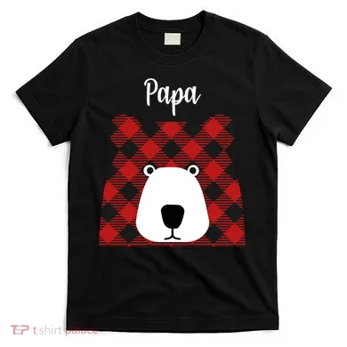 Plaid Pattern Papa Bear T-Shirt