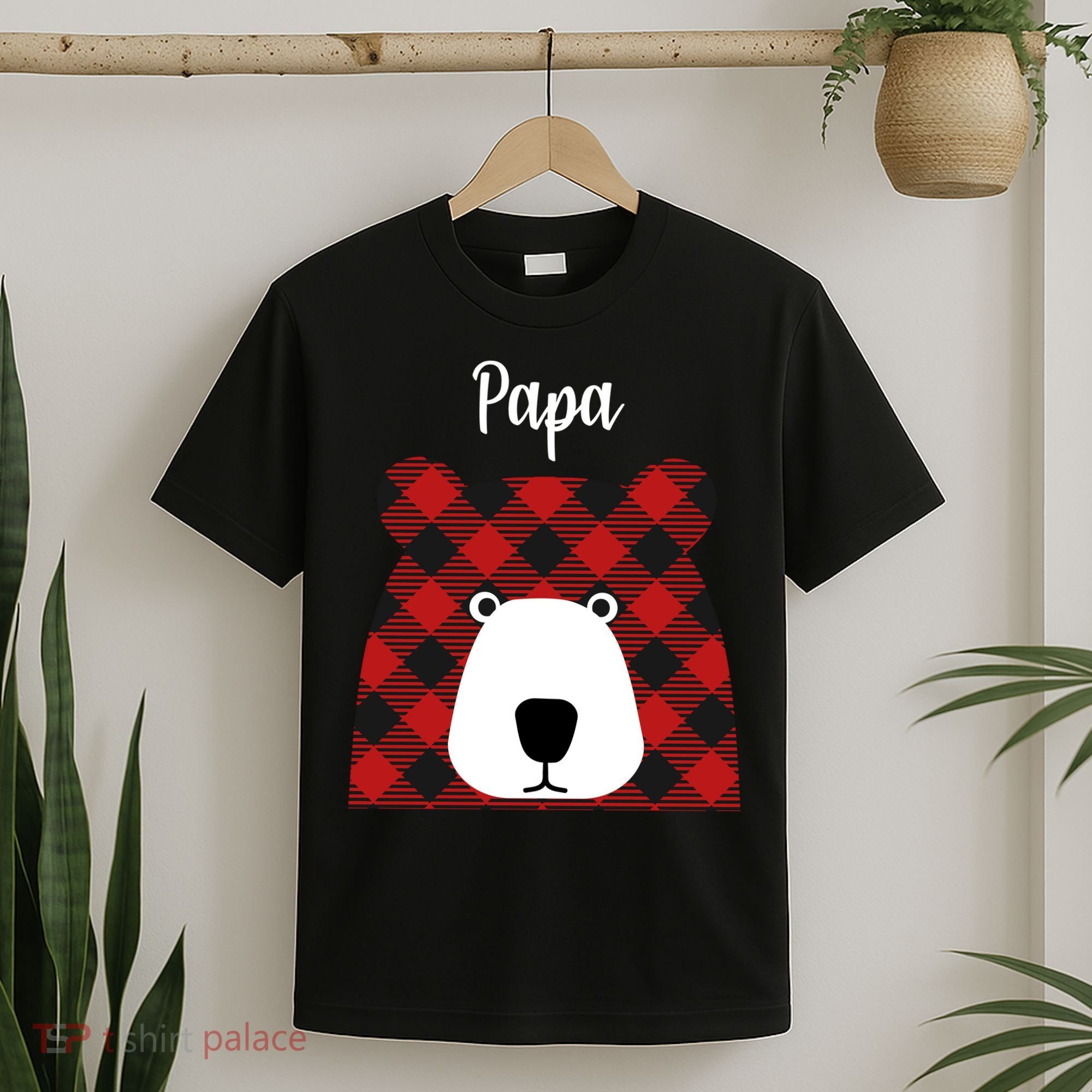 Plaid Pattern Papa Bear T-Shirt
