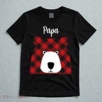 Plaid Pattern Papa Bear T-Shirt thumb 5