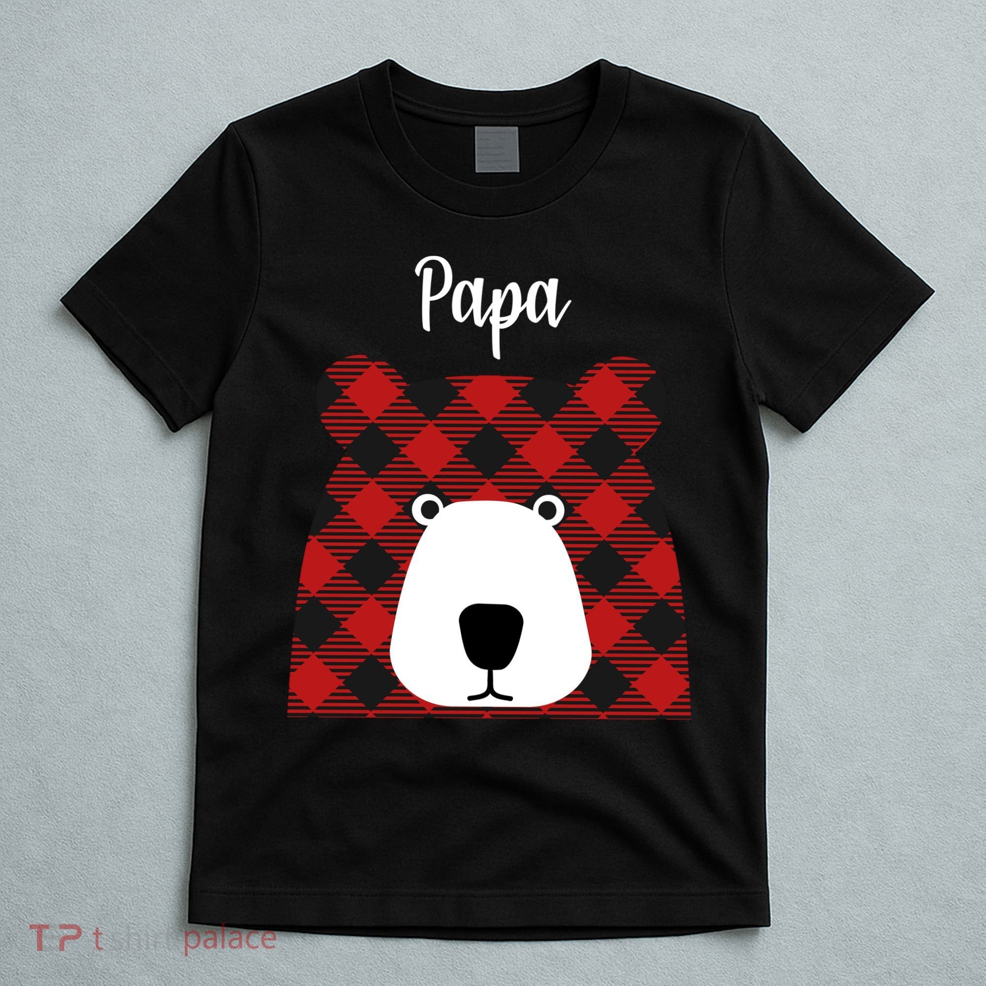 Plaid Pattern Papa Bear T-Shirt
