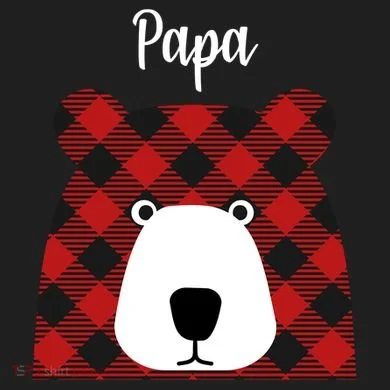 Plaid Pattern Papa Bear Modern Backpack