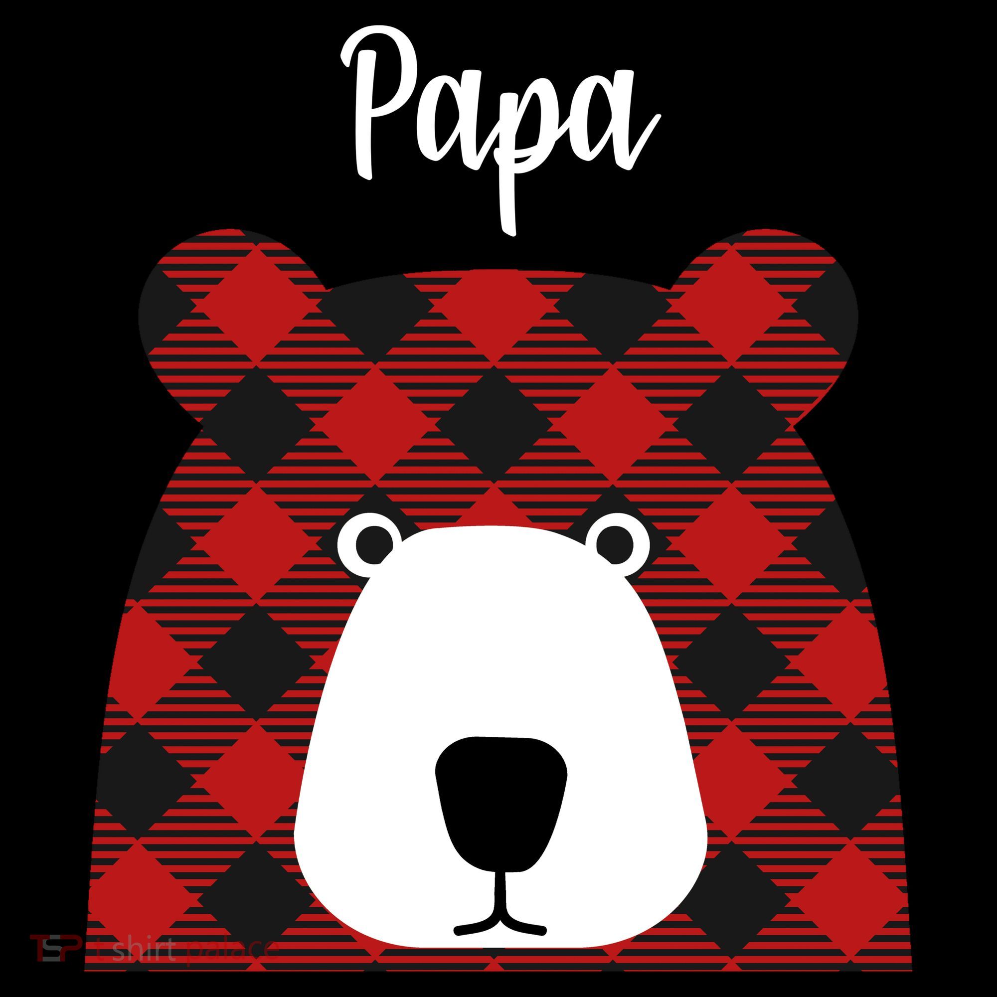 Plaid Pattern Papa Bear Button