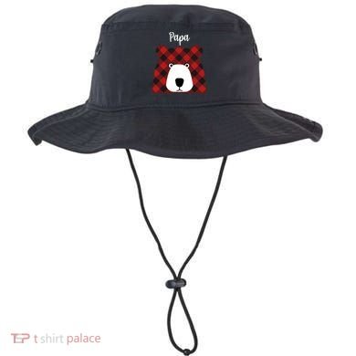 Plaid Pattern Papa Bear Bucket Hat