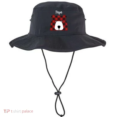 Plaid Pattern Papa Bear Bucket Hat