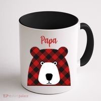 Plaid Pattern Papa Bear Coffee Mug thumb 1