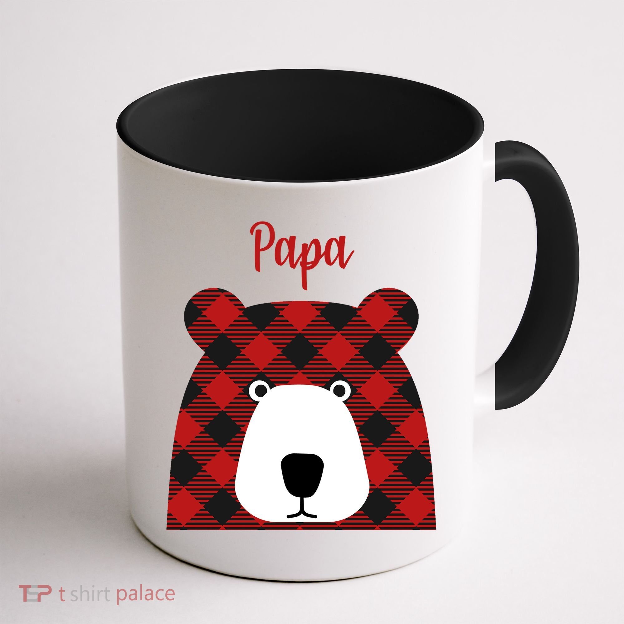 Plaid Pattern Papa Bear Coffee Mug