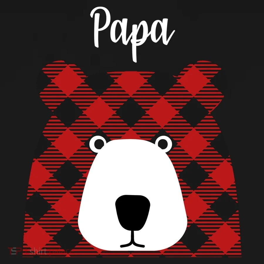 Plaid Pattern Papa Bear Coaster