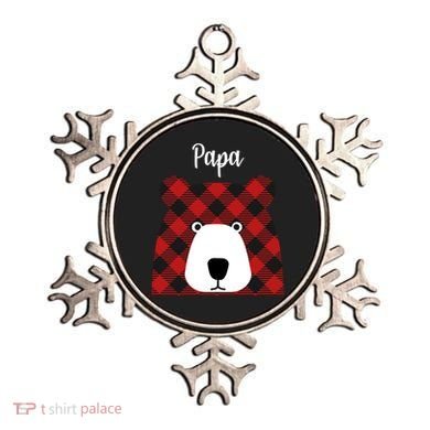 Plaid Pattern Papa Bear Ornament