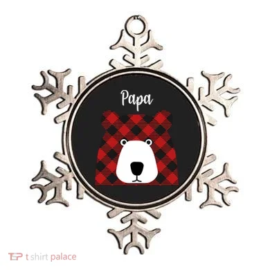 Plaid Pattern Papa Bear Ornament