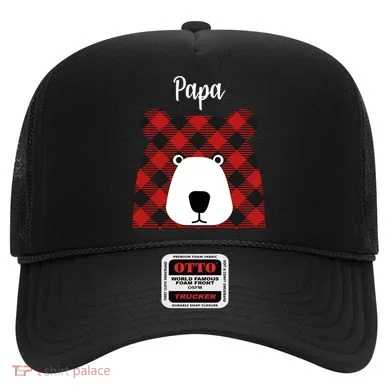 Plaid Pattern Papa Bear Hat