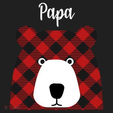 Plaid Pattern Papa Bear Hat