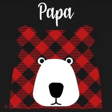 Plaid Pattern Papa Bear Toddler Hoodie