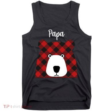 Plaid Pattern Papa Bear Tank Top