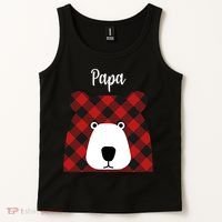 Plaid Pattern Papa Bear Tank Top thumb 2