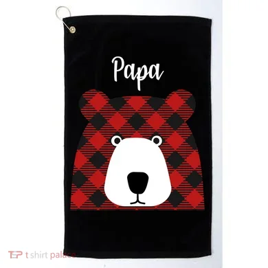 Plaid Pattern Papa Bear Golf Towel