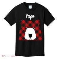 Plaid Pattern Papa Bear Kids T-Shirt thumb 0