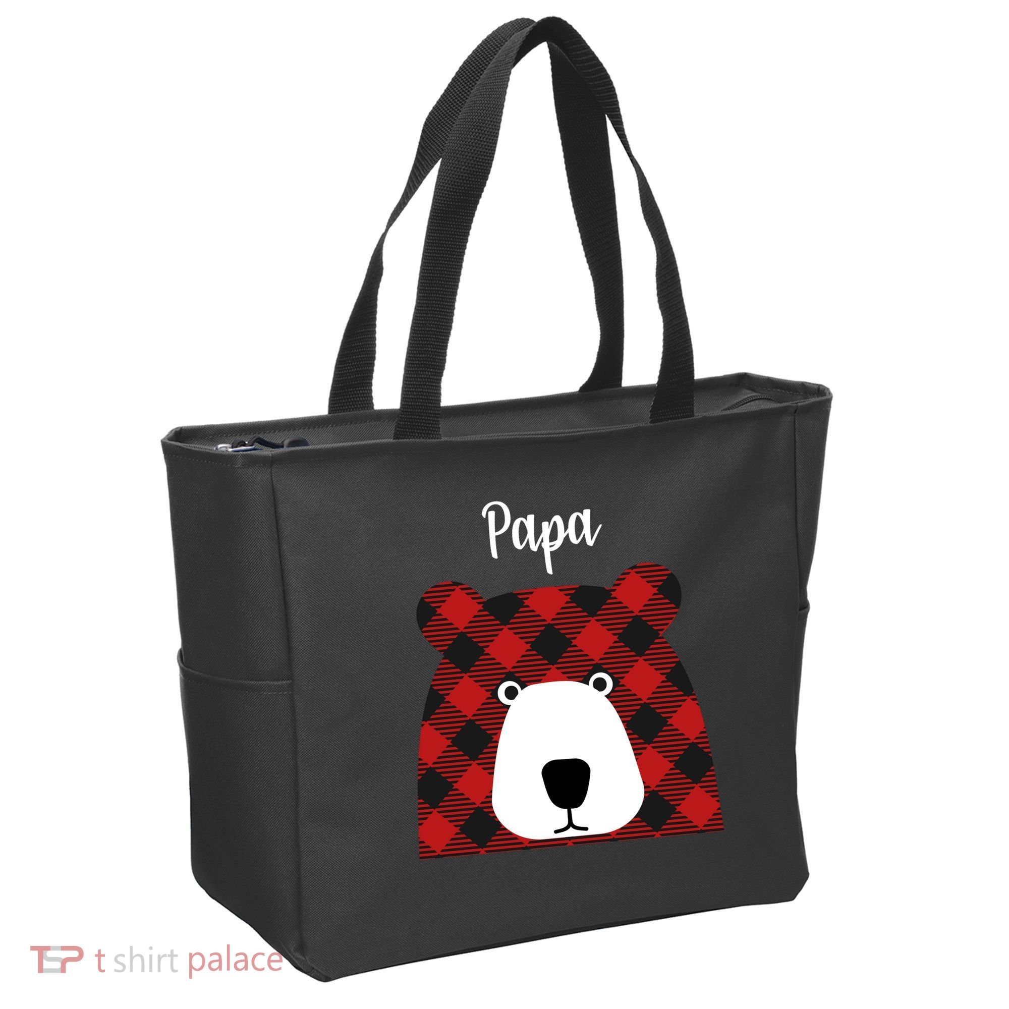 Plaid Pattern Papa Bear Bag
