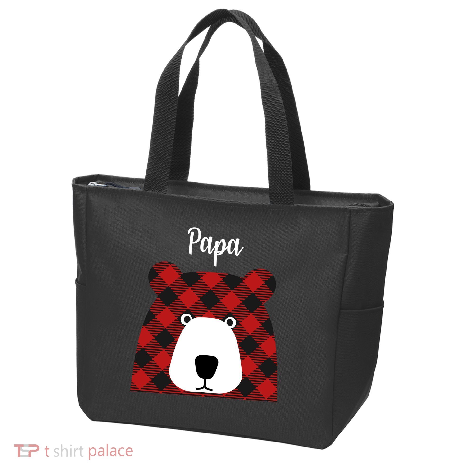 Plaid Pattern Papa Bear Bag