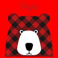 Plaid Pattern Papa Bear Santa Hat thumb 1