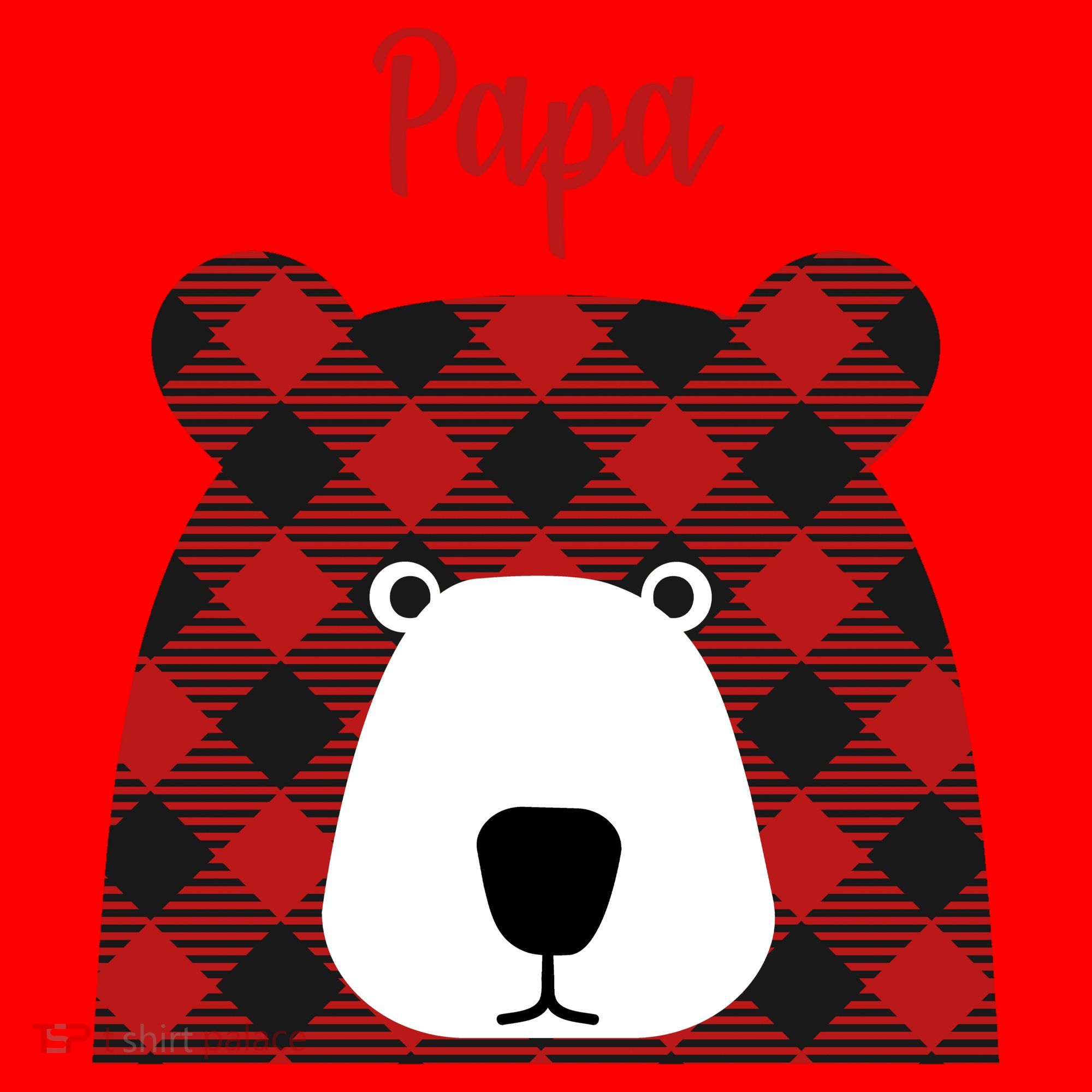 Plaid Pattern Papa Bear Santa Hat