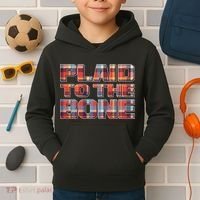 Plaid To The Bone Kids Hoodie thumb 2