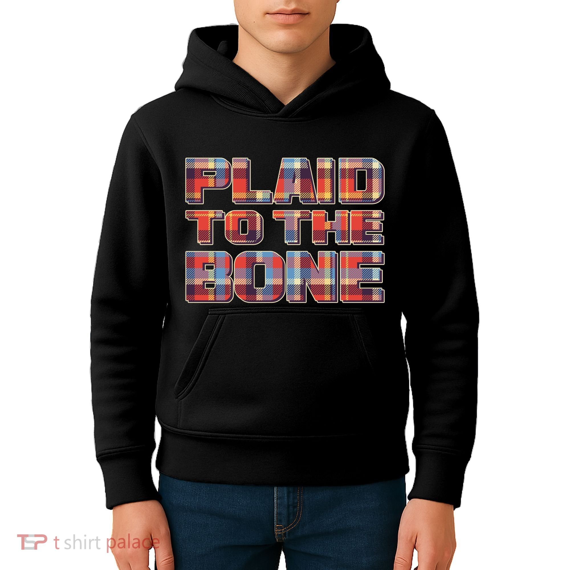 Plaid To The Bone Kids Hoodie