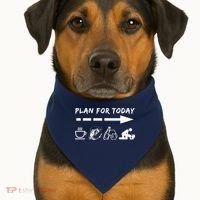 Plan For Today Coffee Fishing Beer Sex USA-Made Doggie Bandana thumb 1
