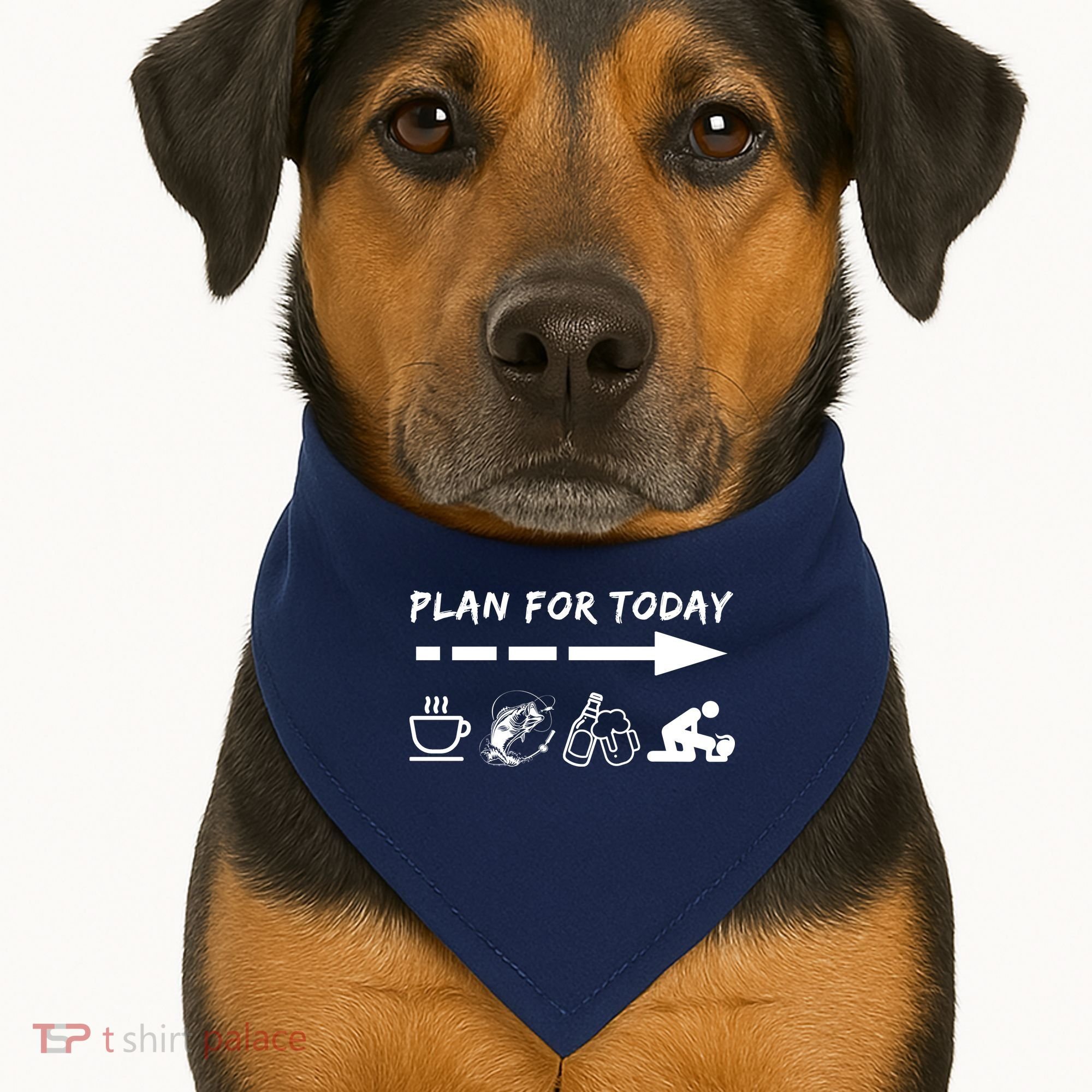 Plan For Today Coffee Fishing Beer Sex USA-Made Doggie Bandana