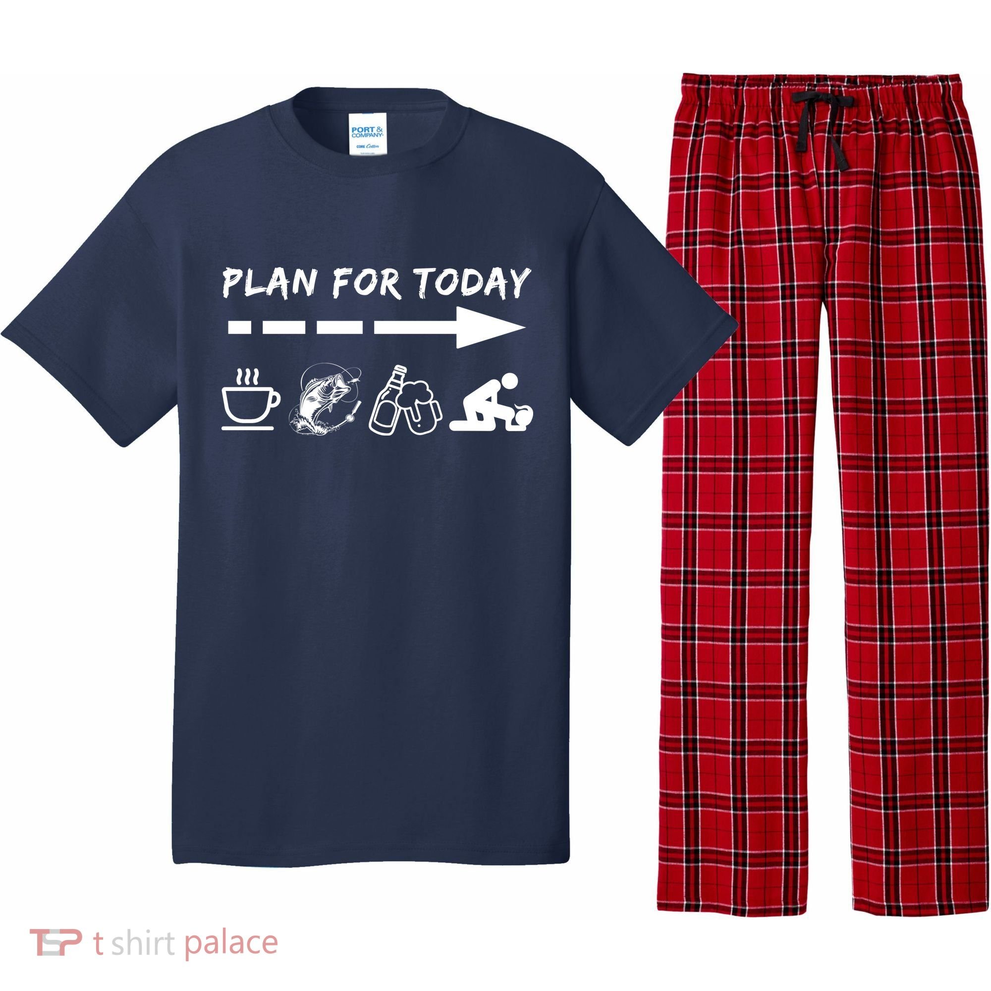 Plan For Today Coffee Fishing Beer Sex Pajama Set