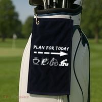 Plan For Today Coffee Fishing Beer Sex Golf Towel thumb 2