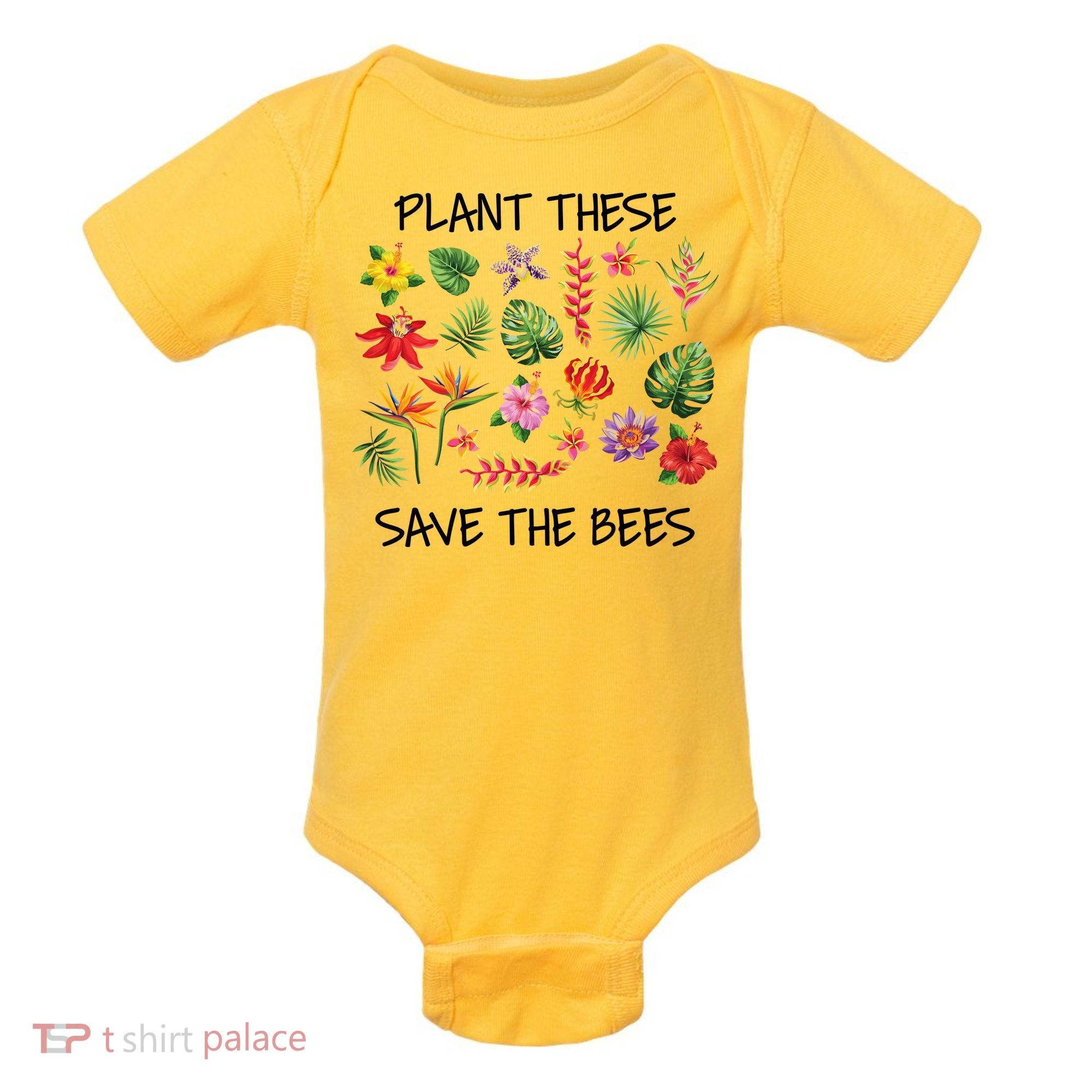 Plant These Save Bees Baby Bodysuit