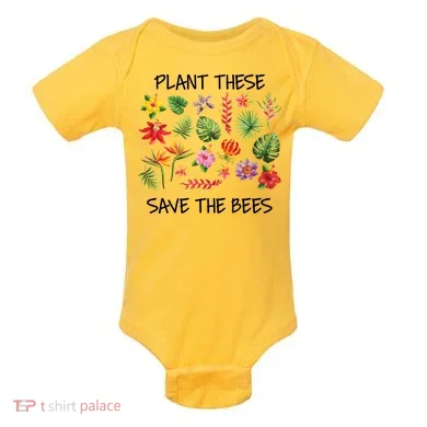 Plant These Save Bees Baby Bodysuit