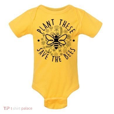 Plant These Save The Bees Baby Bodysuit